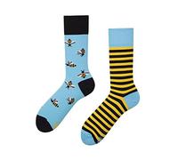 Many Mornings Chaussettes multicolores avec abeilles, coton, miel, rayures (39-42)