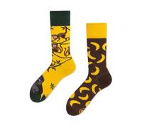 Many Mornings Monkey Business Chaussettes multicolores avec singes, coton, bananes, gorilles, jungle, lianes (43-46)