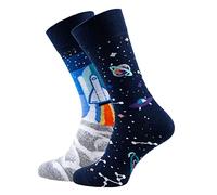 Many Mornings Space Trip Chaussettes multicolores avec vaisseau spatial, coton, étoiles, espace, planètes