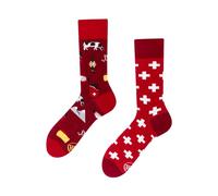 Many Mornings - Swiss Journey - Chaussettes mismatched Thème Suisse Taille 35-38, multicolore, 35-38