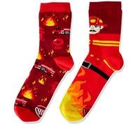 Many Mornings The Fireman Kids Chaussettes dépareillées, Multi-Color, 31-34 Enfants Unisexes