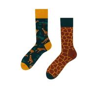Many Mornings - The Girafe / Girafe - Chaussettes mixtes inégales - Girafe, Vert, marron., 39-42