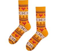 Many Mornings Warm Fox Chaussettes multicolores avec renards, coton, neige, forêt, animal sauvage (35-38)