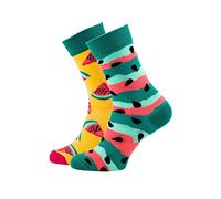 Many Mornings Watermelon Splash Chaussettes multicolores avec pastèque, coton, graines, fruits (39-42)