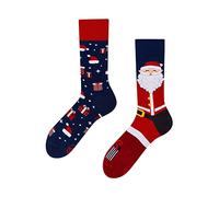 Many Mornings X-MAS Chaussettes de Noël amusantes et colorées pour homme et femme, Santa Claus, 39-42