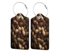 Many Peanuts Lot de 2 étiquettes de bagage en cuir avec rabat d'intimité et boucle en métal pour homme et femme