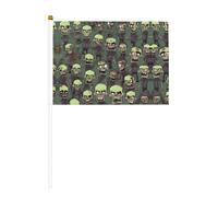 Many Zombies Petit drapeau portable pour jeux sportifs et festivals Décoration de défilé Drapeau 14 x 20,8 cm