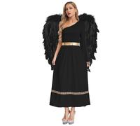 Manyakai Adulte Femme pour Les Costumes d'halloween Costume Grec Costume De Princesse Grecque Halloween Carnaval Célébration Romain Noir L