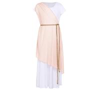 Manyakai Empereur Romain César Robes Grecques Antiques Fille Costume De Dieu Grec Costumes D'halloween Carnaval De Noël Enfants 6-16 Ans Orange clair 5-6 ans