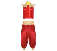 Manyakai Femme Homme Arabe Prince Costume Costume Arabe Pour Hommes Prince Anniversaire Soirée Thème Saint Valentin Costumes De Du Désert Rouge XXL