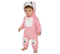 Manyakai Garçon Bébé Fille Combinaison Capuche Costume d'animal pour Bébé Combinaisons Unitaires pour Enfants Combinaison Cosplay Halloween Chat Rose 4-5 Ans