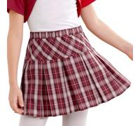 Manyakai Jupe Plissée Fille Enfant Jupe Carreaux Jupe Ecossaise Scolaire Sport Danse 5-16 Ans Rouge 13-14 Ans