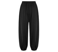 Manyakai Pantalon de Kung Fu Enfant Garçon Fille Pantalon Tai chi Martiaux Traditionnels Chinois Wing Chun Noir 7-8 Ans