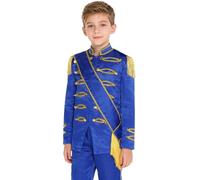 Manyakai Veste Chef Cirque Uniforme Bande Tambour Garçon Pour Enfants Manteau Manches Longues Franges Costumes Scène Groupe Déguisement Halloween 5-16 Ans Bleu royal 7-8 ans