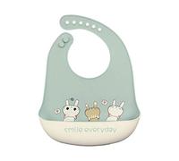 Manyao Bavoir Bébé Silicone Souple, Bavoir Plastique Recuperateur Ajustable, Bavoir Silicone Enfant Grande Poche Bavoir Bébé Imperméable Léger (Trois Chats)