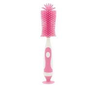 Manyao Goupillon Biberon Silicone, Lave biberon Brosse de Nettoyage Biberon, Brosse à Biberon Goupillon Bib Rotatif pour Biberon et Tétine (Rose)