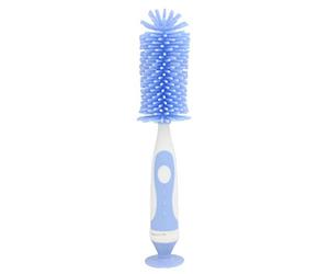 Manyao Goupillon Biberon Silicone, Lave biberon Brosse de Nettoyage Biberon, Brosse à Biberon Goupillon Bib Rotatif pour Biberon et Tétine (Bleu)