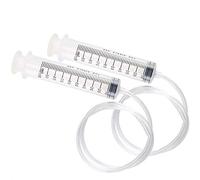 ManYee 2pcs Seringue 100ml Seringue en Plastique Réutilisable avec Tubes 80cm Seringue Graduée pour Huile Moteur/Frein/Alimentation/Expérience scientifique/Dosage