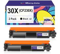 ManyJets 30X CF230X Lot de 2 cartouches de toner de rechange pour imprimante HP 30X CF230X 30A CF230A Fonctionne avec HP Pro MFP M227fdw M227sdn M227fdn M203dw M203d M203dn M227 M203 Noir