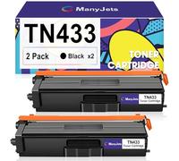 ManyJets TN433 Lot de 2 cartouches de toner de rechange pour Brother TN 433 Compatible avec imprimante Brother MFC-L8900CDW MFC-L8610CDW HL-L8360CDW HL-L8260CDW MFC-L9570CDW DCP-L8410CDW Noir