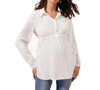 MANYMANY Chemises de maternité pour Femmes, col à Revers, Manches Longues, Cordon de Serrage, Tunique, Chemisier péplum, Chemises de Grossesse