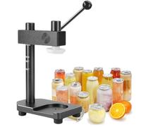 MANYOUYOU Machine à Sceller Les Canettes Manuel, Calibre 51 Mm, Scelleuse De Canettes à Hauteur Réglable 30mm-170mm, pour Canettes Pet, Lait, Thé, Café, Boissons Gazeuses Black