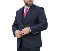 MANYUBEI Blazer pour Hommes, Grande Taille Version Ample Costumes Smoking De Mariage Boutonnage Deux Boutons Affaires Casual Banquet Hôte Veste Formelle Gros Vêtements pour Hommes,68, Navy Blue