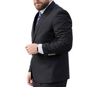 MANYUBEI Blazer pour Hommes, Grande Taille Version Ample Costumes Smoking De Mariage Boutonnage Deux Boutons Affaires Casual Banquet Hôte Veste Formelle Gros Vêtements pour Hommes,68,Black