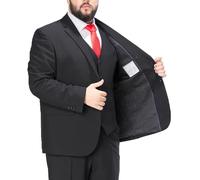 MANYUBEI Costumes pour Hommes, 2 Pièces Veste De Smoking Taille Extra Grande Version Ample Affaires Décontracté Mariage Blazer Robe Banquet Hôte Veste Formelle Gros Vêtements pour Hommes,8XL,Black