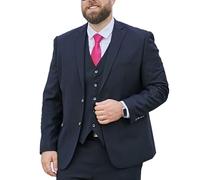 MANYUBEI Costumes pour Hommes, Grande Taille Version Ample Blazer Smoking De Mariage Boutonnage Deux Boutons Affaires Décontracté Banquet Hôte Veste Formelle Gros Vêtements pour Hommes,72, Navy Blue