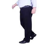MANYUBEI Pantalon Formel pour Homme Extensible Grande Taille Taille Haute Décontracté Bureau Travail Costume Pantalon Habillé Confortable Ample avec Poches, 60, Navy Blue