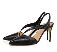 MANYUBEI Sandales À Talons Hauts pour Femmes, Chaussures Habillées À Talons Aiguilles De 9 Cm Escarpins À Bouts Pointus De Grande Taille pour Dîner Soirée Chaussures pour Dames, 43 EU,Black
