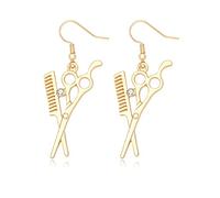 MANZHEN Boucles d'oreilles pendantes ciseaux et peigne tendance pour coiffeur