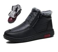 MAOAEAD Bottes de neige chaudes et épaisses en polaire pour femme - Imperméables et antidérapantes - En cuir de coton - Large largeur - Pour femme, Noir , 40 EU
