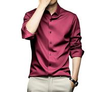 MAOAEAD Chemise extensible infroissable à manches longues pour homme Coupe ajustée Classique Sans repassage Haut formel