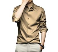 MAOAEAD Chemise extensible infroissable pour homme - Confortable et soyeuse à manches longues - Coupe ajustée - Sans repassage - Haut formel d'affaires (C-9, 38/S)