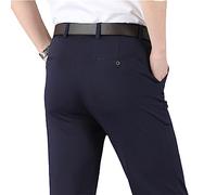 MAOAEAD Pantalon Classique Homme High Stretch, Pantalon décontracté Taille Haute d'été Pantalons Homme Stretch Slim Fit Dress Pantalons (Royal Blue,41W)