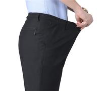 MAOAEAD Pantalon habillé pour homme - Taille élastique - Confortable - Style décontracté - Noir - Taille haute - Extensible, Mi-germe, XL(30-31W)