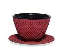 Maoci Arare Tasse à thé en fonte avec soucoupe Bordeaux