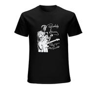 Maodisen Men's Buddy Guy Two Fisted Born to Play Guitar SC-Ca Tour Print Tees T Shirt O Neck Short-Sleeved T-Shirts Black XL