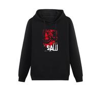 Maodisen Saw Head Torture Horror Movie Hoody Unisex Ptinted Hoodies Long Sleeve Men's Hooded with Pocket Black S