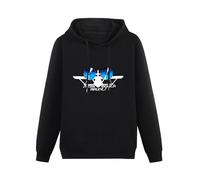 Maodisen SMA Santa Monica Airlines Hoody Vintage Men's Hoodie Hoody Unisex Ptinted Hoodies Long Sleeve Men's Hooded with Pocket Black L