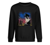 Maodisen Vintage Reprint 1988 Johnny Winter Long Sleeve Crewneck 100% Cotton Pullover Unisex Sweatshirts Black L