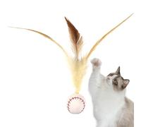 Maodom Balles pour chat d'intérieur | Jouet interactif pour chien avec plumes - Jouet interactif pour chien et chaton pour une connexion physique plus étroite