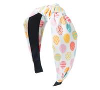 Maodom Bandeau de Pâques avec nœud pour cheveux, bandeau Happy Easter avec imprimé œuf de lapin, bandeau pour femme, accessoires pour cheveux de printemps