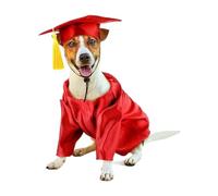 Maodom Chapeau et robe pour chien, robe de remise de diplôme pour animal domestique, ensemble de costume lavable avec chemise à pompons pour petits chats, petites races et vacances