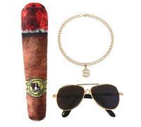 Maodom Costume Hip Hop pour chiens | Collier chaîne et lunettes de soleil pour chien - Collier de lunettes de soleil pour animal domestique, costume pour chat, chien, collier dollar lunettes chien