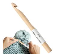Maodom Crochet en Bois - Crochet à Tricoter en Bois, 15/20/25 mm, Crochets ergonomiques avec étui pour Les Mains Faibles