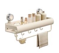 Maodom Étagères de douche, ventouse antirouille avec barre de serviette - Étagère de douche moderne pour salle de bain, appartement, dortoir, cuisine, chiffon luffa, savon, shampooing, gel douche