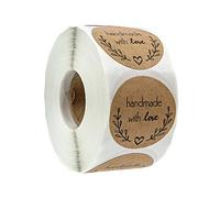 Maodom Fabriqué avec Amour Autocollant | Fournitures d'pain fête - Autocollants Ronds pour Les propriétaires magasins, l'artisanat, l'organisation, Les bocaux et Les étiquettes